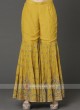 Crepe Silk Sharara Suit In Mustard Yellow